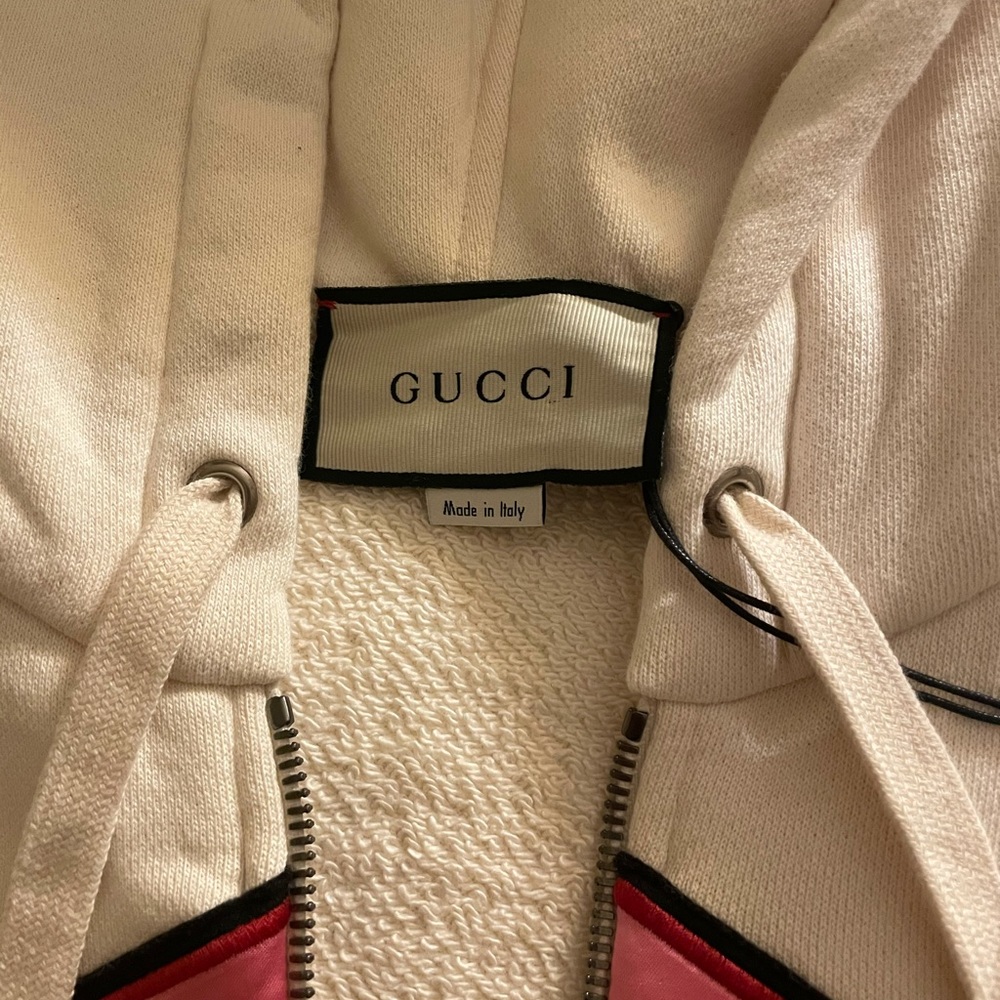 Gucci Multi Color Hooded Sweatshirt With Gucci  Embroidery Sz S - Picture 9 of 11